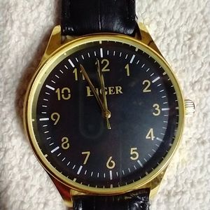lug Black and Gold Men's Watch